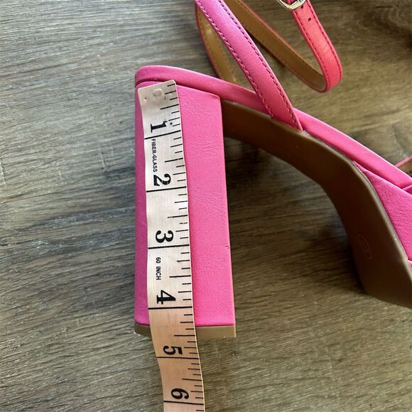 Wild Fable Platform Slingback Sandals Pink Size 10 High Block Heel Party Shoes - Picture 10 of 10